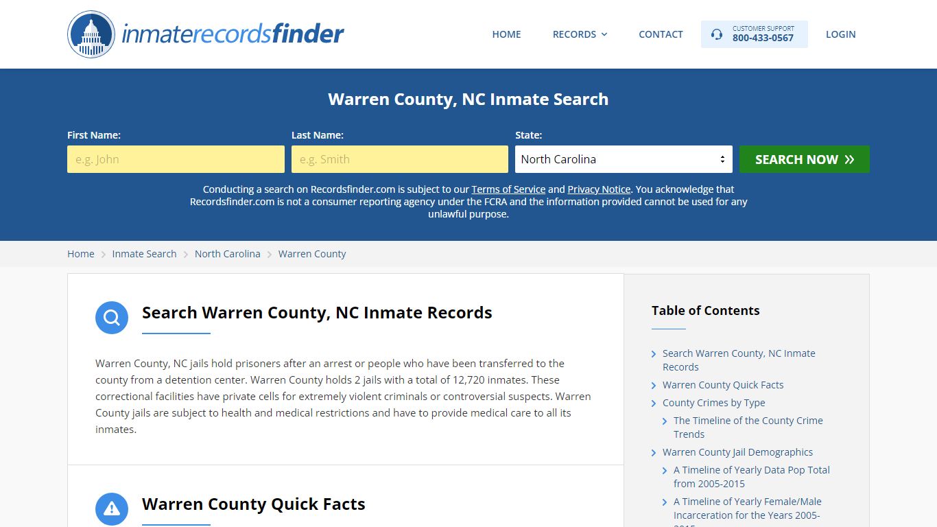 Warren County, NC Inmate Lookup & Jail Records Online