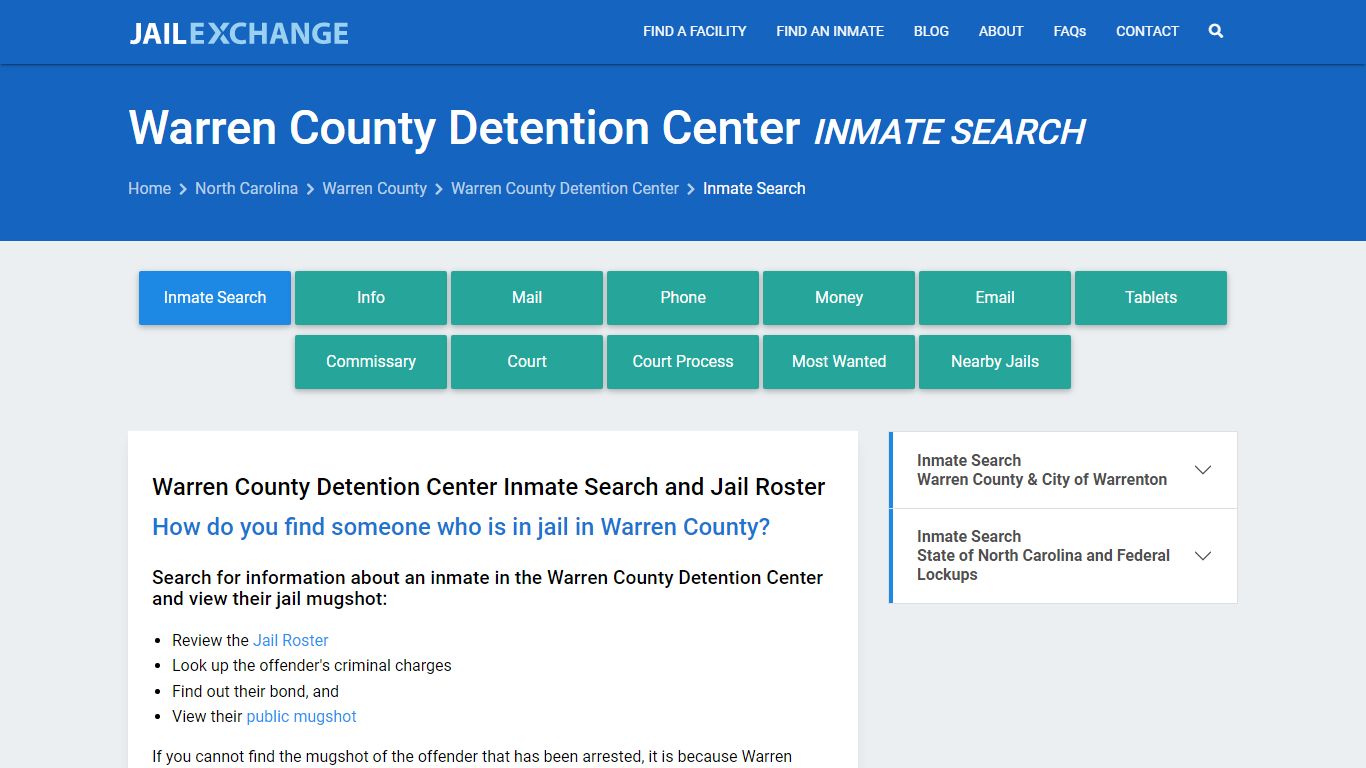 Warren County Detention Center Inmate Search - Jail Exchange